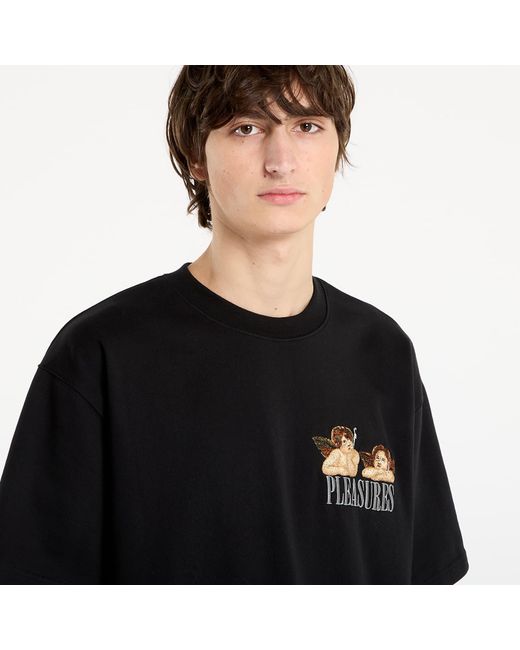 Magietta Peasures Dynamic Short Seeve Crewneck Back di Pleasures in Black da Uomo