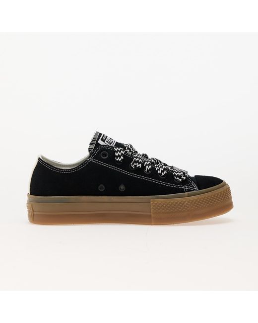 Converse Black Sneakers Chuck Taylor All Star Lift Platform Suede/ Egret/ Light Eur