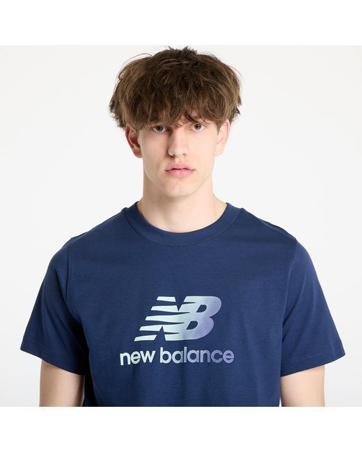 New Balance Blue T-Shirt Sport Essentials Gradient Logo T-Shirt for men
