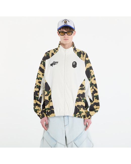 A Bathing Ape Jacket 1St Camo Stand Collar Track Jacket in Yellow