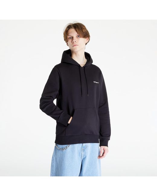 Carhartt Sweatshirt hooded script embroidery sweat black/ white s in Blue für Herren