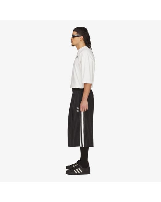 Adidas Originals Korte Broek Adidas X Willy Chavarria Pinstripe Long Short in het Black voor heren
