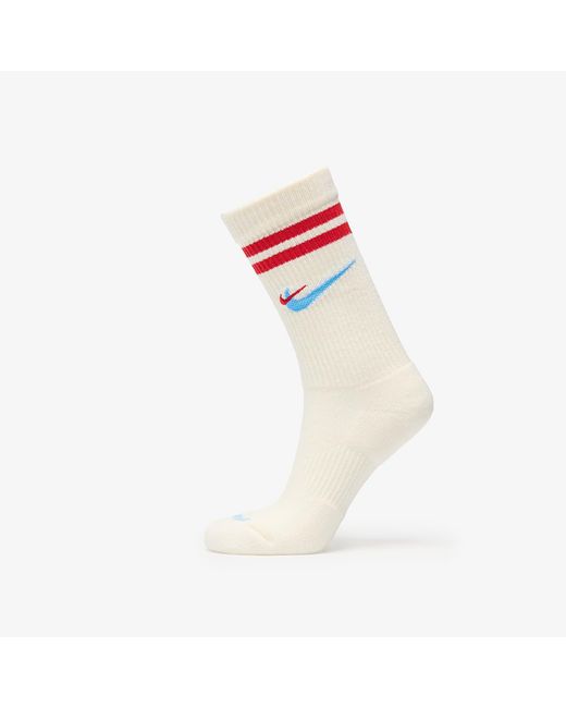 Nike White Everyday Plus Force Cushioned Crew Socks Sail/ University/ University