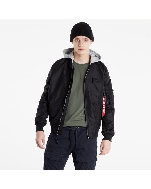 Alpha Industries Jacke Alpha Industries Ma-1 Tt Hood Bp Reflective Jacket in Black für Herren