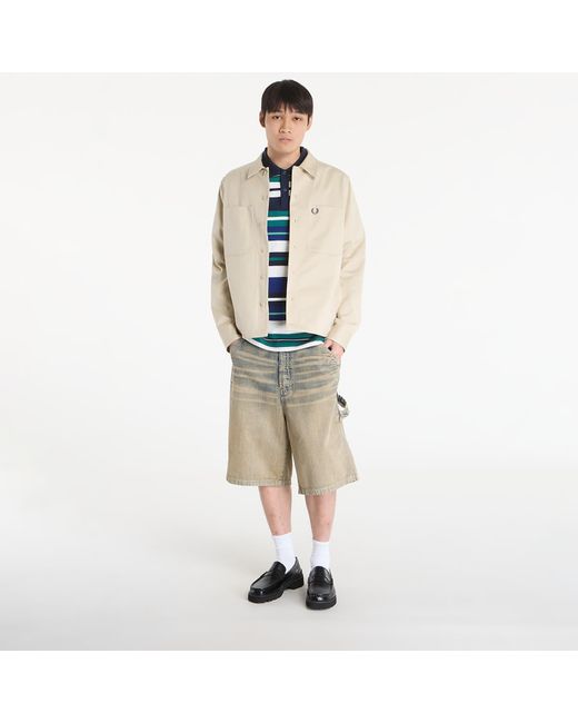 Fred Perry Jas Twill Overshirt in het Natural voor heren