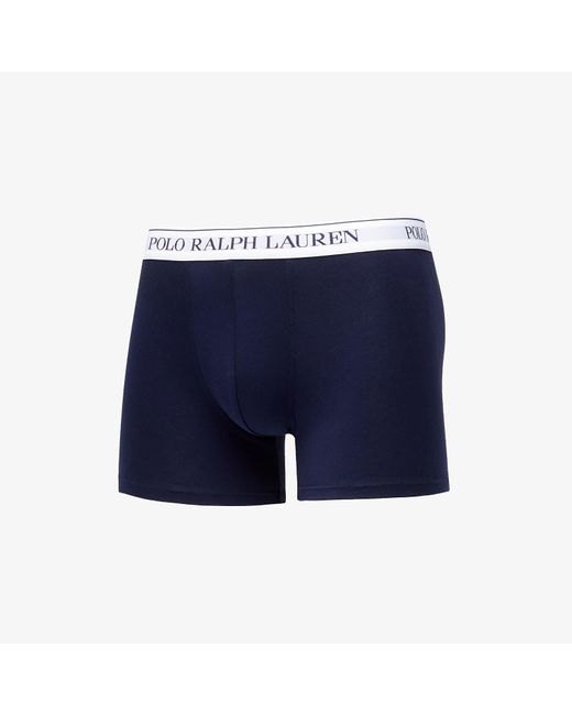 Ralph Lauren Blue Stretch Cotton Boxer Brief 3-pack Seam Foam/ Dark Navy/ Lavender for men