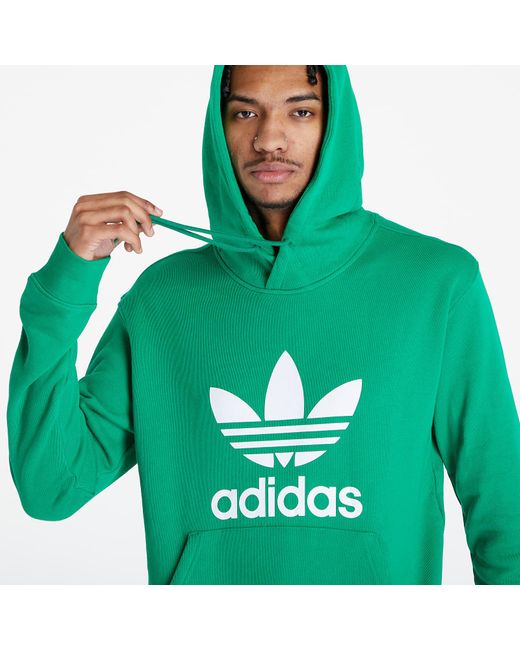 Adidas Originals Green Adidas Adicolor Classics Trefoil Hoodie for men