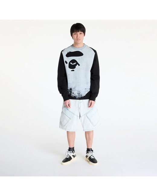 A Bathing Ape Sweatshirt Ape Head Over Print Crewneck Sweat M in Blue für Herren