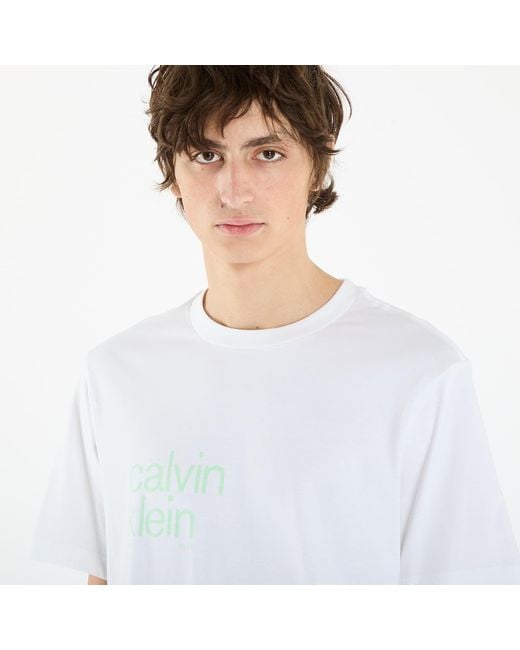 Calvin Klein White T-Shirt Jeans Ss 20S Io Ck Graphic Tee for men
