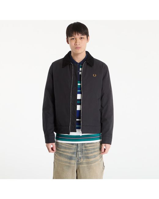 Fred Perry Black Jacket Cotton Caban Jacket for men
