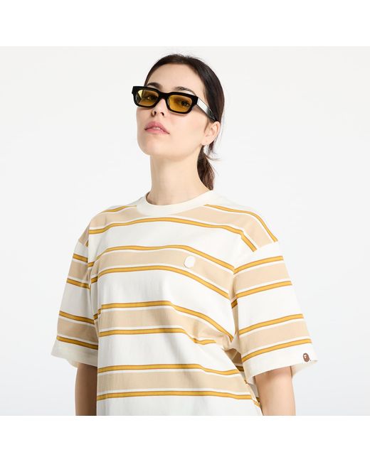 Maglietta One Point Strip Relaxed Fit Tee di A Bathing Ape in White