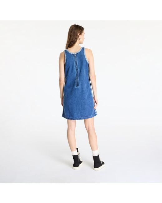 Adidas adicolor denim 3 stripes tank dress blue/ indigo denim s Adidas Originals