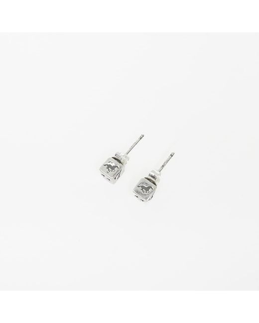 Twojeys White Dice Stud Earrings
