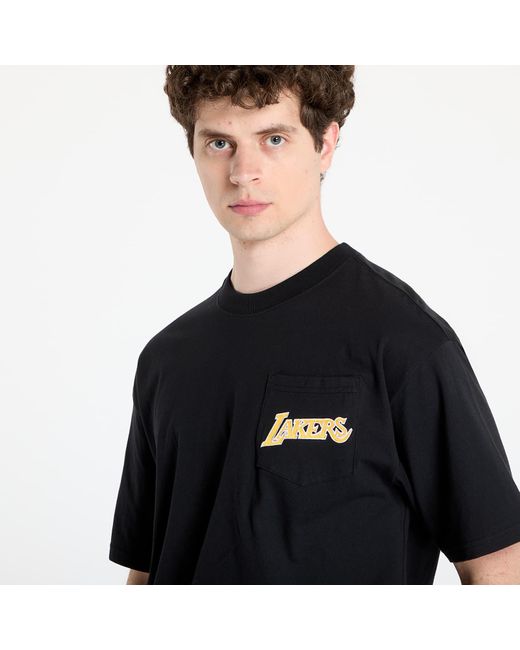 Mitchell & Ness T-Shirt Nba Double Hit Ss Pocket Tee Vintage Logo Lakers in Black für Herren