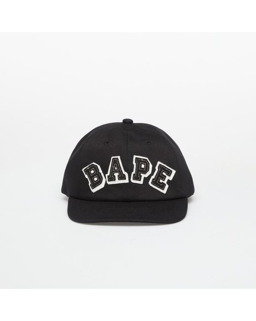 A Bathing Ape Black Patched Panel Cap M