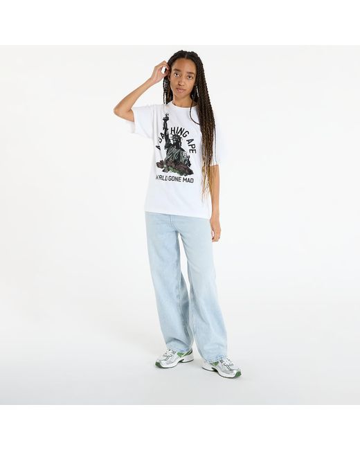 T-shirt statue of liberty tee unisex xl A Bathing Ape en coloris White