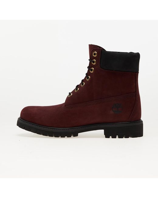 Timberland Brown 6 Inch Lace Up Waterproof Boot Burgundy for men