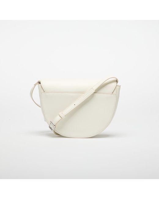 Calvin Klein White Bold Ck Saddle Crossbody