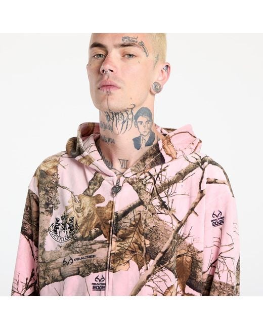 Pleasures Pink Sweatshirt Realtree Velour Hoodie for men