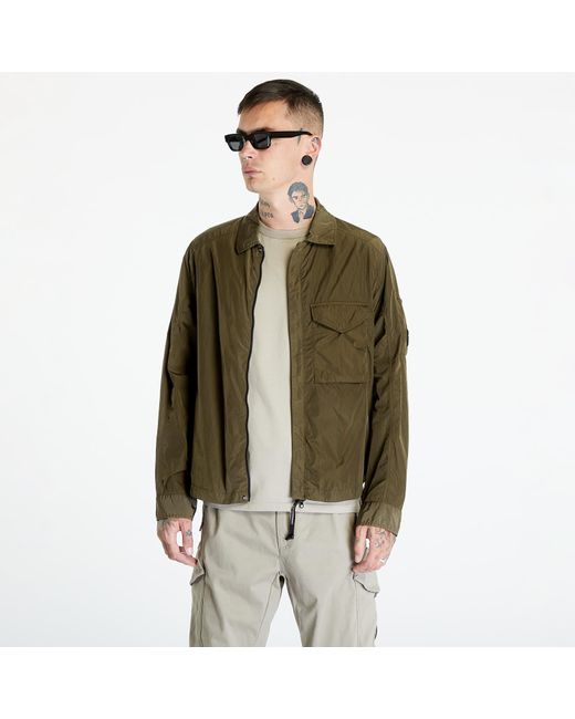C P Company Green Chrome-r Zipped Overshirt Ivy for men
