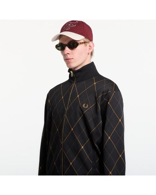 Fred Perry Black Jacket Argyle Track Jacket for men