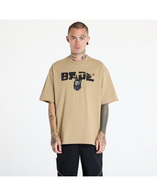 A Bathing Ape Natural T-Shirt Bape Army Relaxed Fit Tee for men