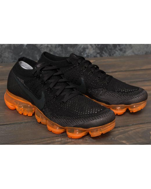 Nike Air Vapormax Flyknit Black Pop Anthracite/ Black/ Rush Orange for Men  | Lyst