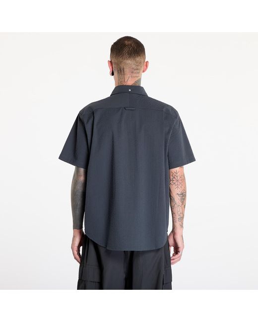 Nike Hemd Life Short-Sleeve Seersucker Button-Down Shirt Anthracite/ Anthracite in Blue für Herren