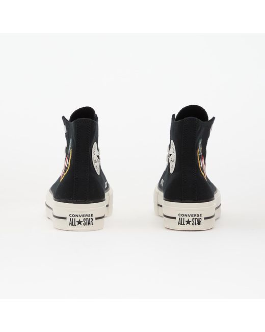 Converse Black Sneakers Chuck Taylor All Star Lift Platform Floral Patchwork Hi/ Sunny Angle Eur