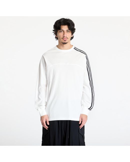 Maglietta 3-Stripes Long Sleeve Long-Sleeve Top di Y-3 in White