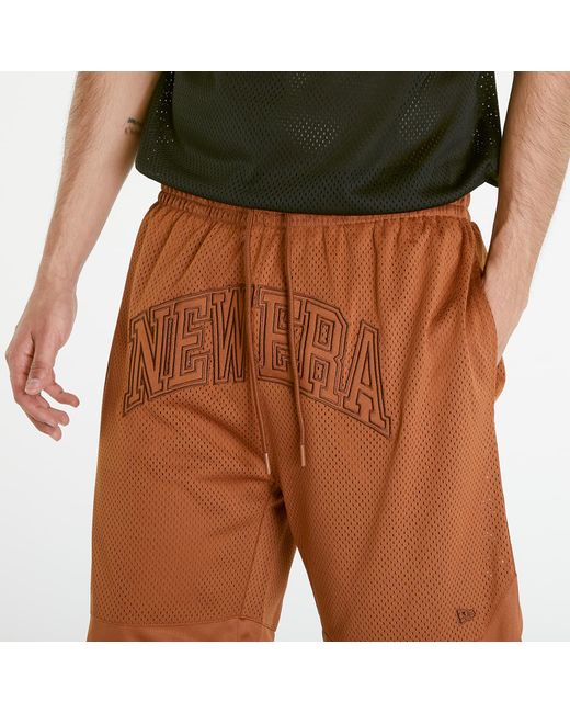 KTZ Brown Arch Logo Mesh Shorts for men