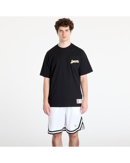 Mitchell & Ness T-Shirt Nba Double Hit Ss Pocket Tee Vintage Logo Lakers in Black für Herren