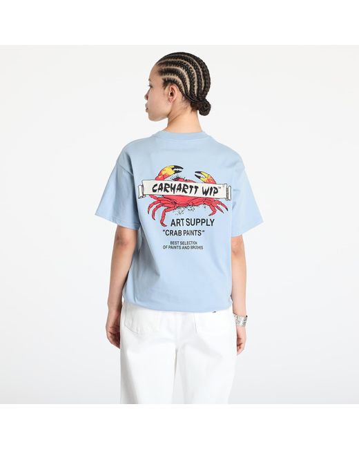 Carhartt T-Shirt Crab Paint Short Sleeve T-Shirt in het Blue