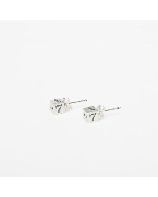 Dice stud earrings universal Twojeys en coloris White