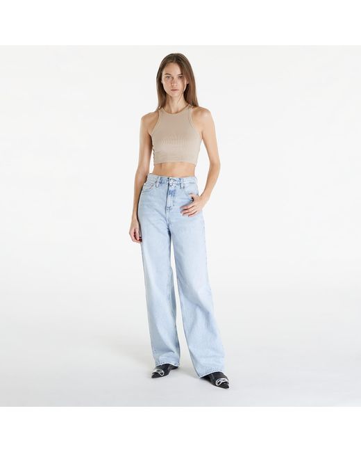 Calvin Klein Blue Jeans High Rise Relaxed Coated Jeans