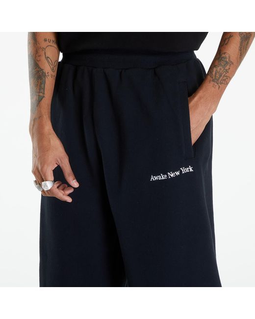 AWAKE NY Black Serif Logo Embroidered Sweatpant for men