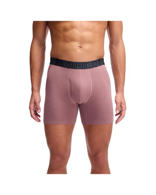 Under Armour Pink M Perf Cotton 6In 3-Pack for men
