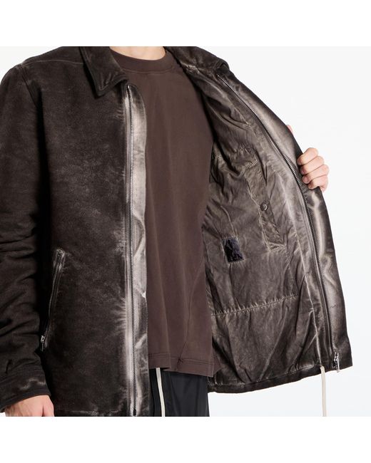 Rick Owens Black Jacket Concealed Zipfront Jacket for men