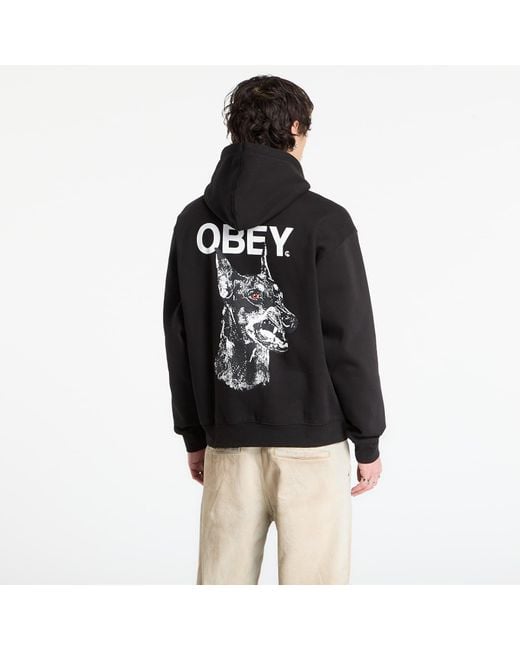 Obey Sweatshirt Obey Doberman Pullover Hood in het Black voor heren