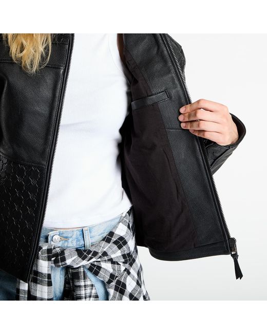 Daily Paper Black Jacket Structured Leather Jacket for men