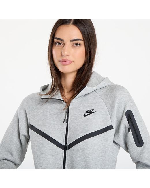 Sportswear tech fleece windrunner full-zip hoodie dk grey heather/ black l Nike en coloris Gray