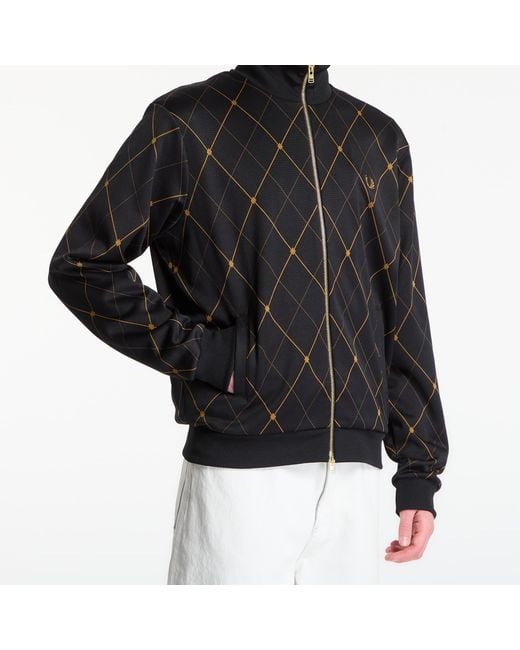 Fred Perry Black Jacket Argyle Track Jacket for men