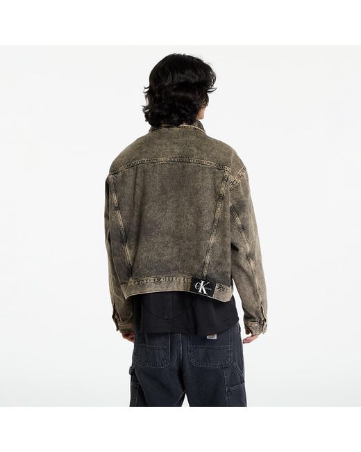 Calvin Klein Brown Jeans Boxy Denim Jacket Unisex Denim Medium