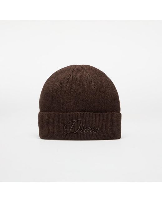 Dime Muts Cursive Wool Fold Beanie in het Brown