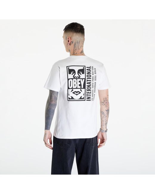 Obey White Obey Icon Split T-Shirt for men