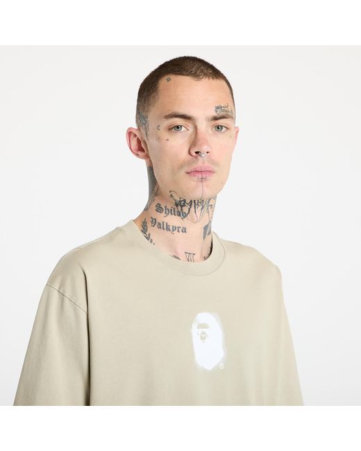 Maglietta Pigment Print Ape Head Relaxed Fit Tee di A Bathing Ape in Natural