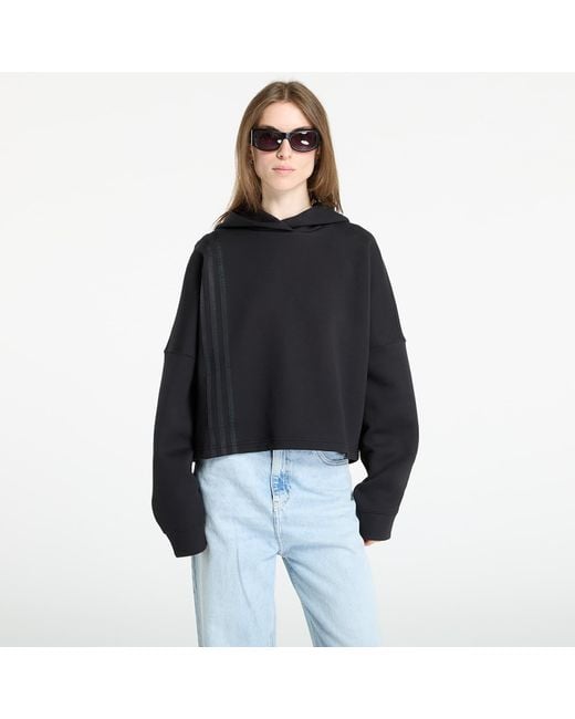 Adidas Originals Black Sweatshirt Adidas Off Placed 3-Stripes Hoodie