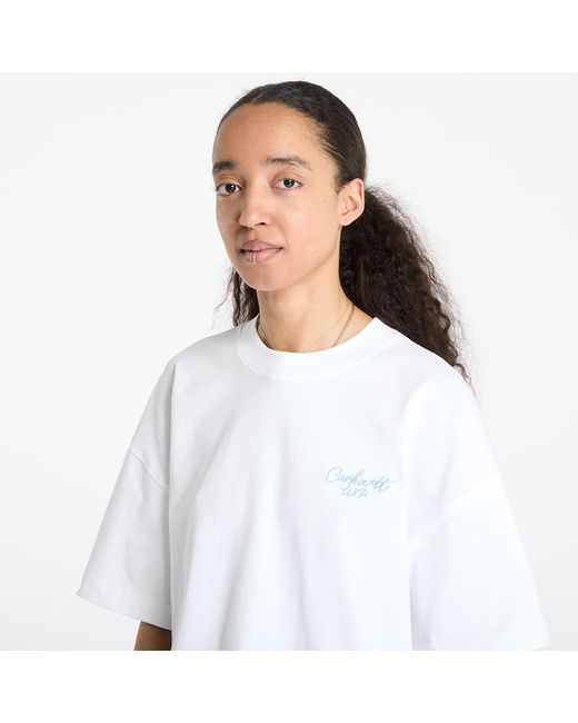 Carhartt White T-Shirt Shortsleeve Signature Script T-Shirt Dusty Ice