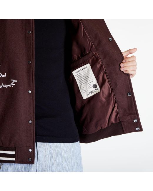 »preach« Brown Patched Varsity Jacket / Creamy for men