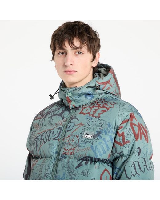 RIPNDIP Blue Jacket Marker Puffer Jacket/ Charcoal for men